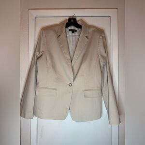 Ann Taylor Sz 14 Beige Single-Button Blazer